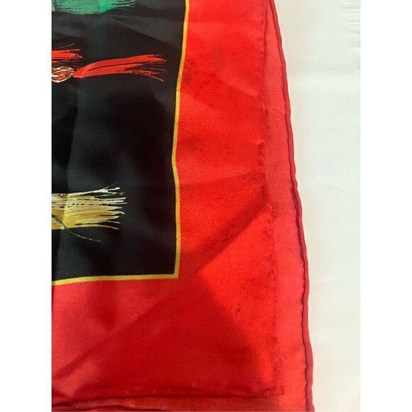 Ralph Lauren NWT Womens Scarf 100% SILK Rope & Tassel 56cm x 56cm 22” x 22” NEW - Picture 3 of 5